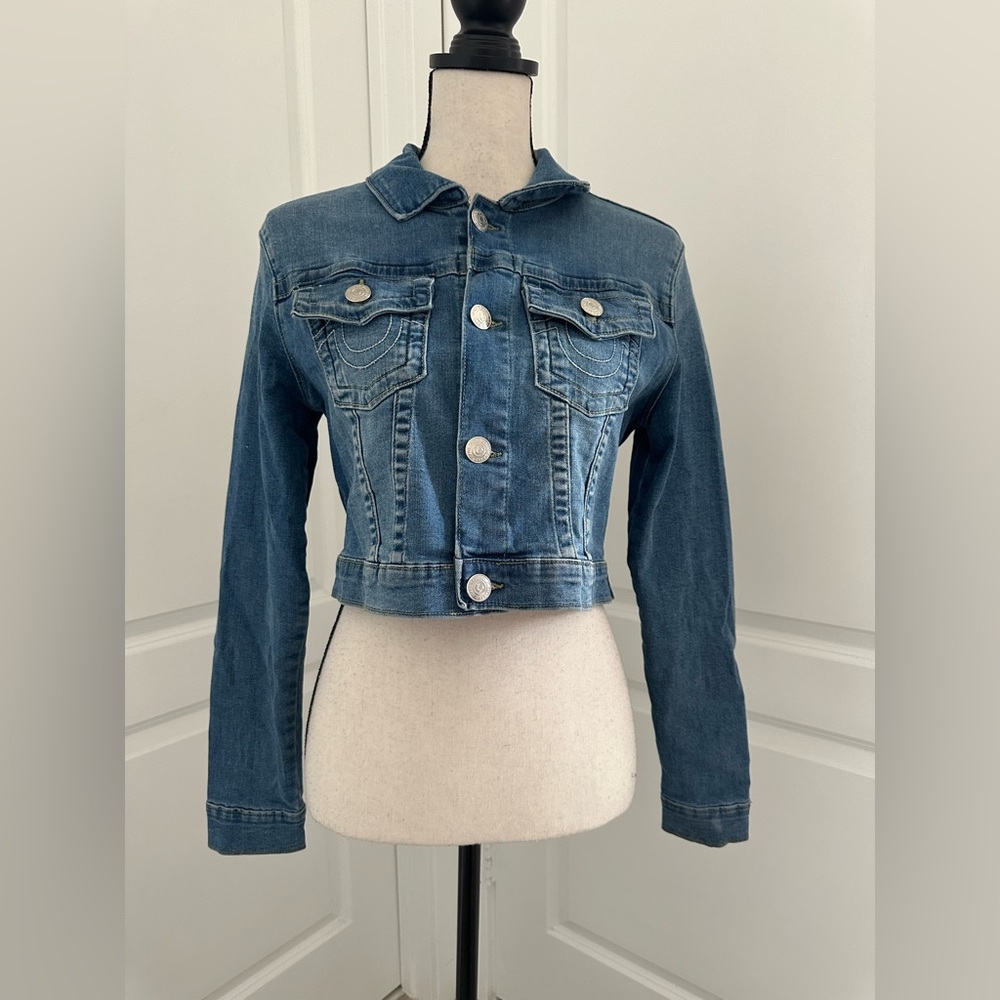 True Religion Jimmy Shrunken Crop Jean Jacket XS | Denim